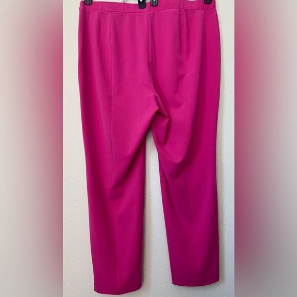 NWOT 1. STATE Pink Stretch Crepe Split Cuff Straight Leg Front Slit Pants 20W - Picture 4 of 13